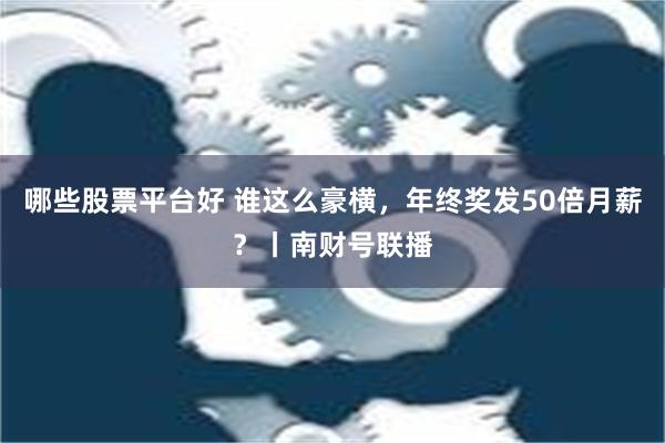 哪些股票平台好 谁这么豪横，年终奖发50倍月薪？丨南财号联播